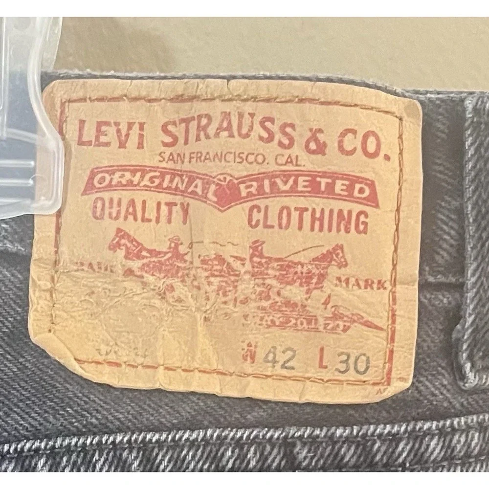 VTG Y2K 2007 Levis‎ 550 Black Jeans 41x28 Distressed Baggy Skater Grunge Goth